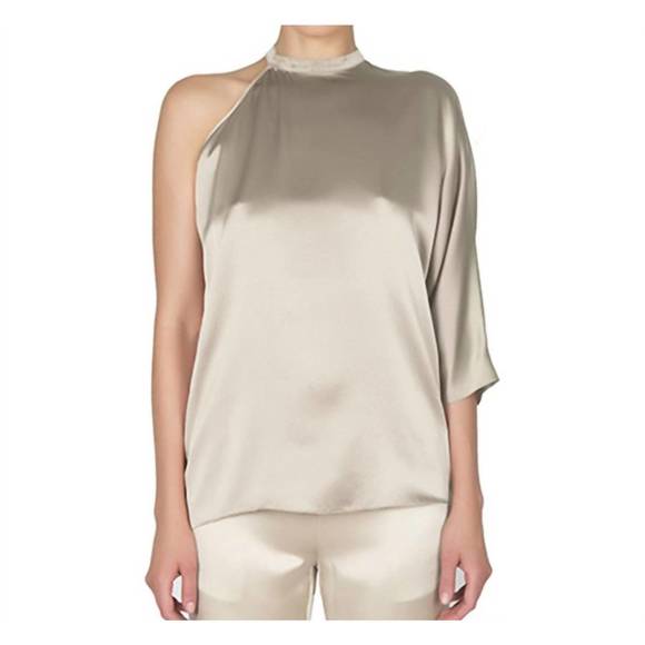 NEW MAISON DE PAPILLON linda one shoulder top in champagne - Picture 1 of 1